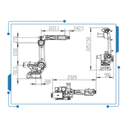 Robot de palletisation industriel GBS210-K2650 de la Chine de robot de 6 axes avec la pince