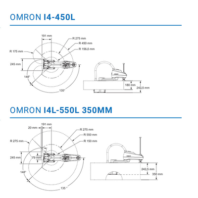 Robot à grande vitesse de robot de Scara d'axe d'OMRON I4-450L 4 pour l'industrie 3C