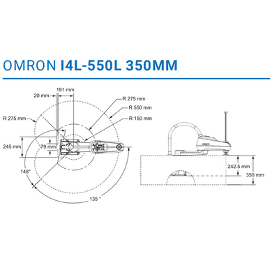 Robot à grande vitesse de robot de Scara d'axe d'OMRON I4-450L 4 pour l'industrie 3C