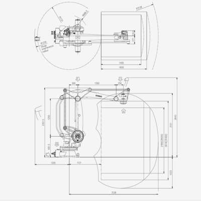 Portée de emballage de la charge utile 3128 des bras 160KG du robot HP160 de Hyundai avec la pince