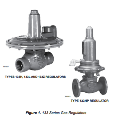 Fisher de gaz pneumatique moyen de 133 valve réduisant la pression régulateurs de pression de série