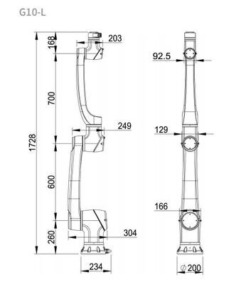 Charge utile de collaboration de l'axe 6kg du bras 6 de robot d'alliage d'aluminium pour le robot de soudure