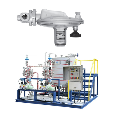 Paquet de bâti de dérapage avec le régulateur de pression de gaz combustible FISHER T205 avec le dispositif