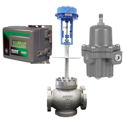 Valve de contrôle de flux avec le régulateur de positionneur et de filtre 67CFR de valve de Fisher DVC2000