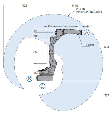 Chalumeau de MIG d'arc pour le bras industriel puissant de robot de 6 axes de YASKAWA