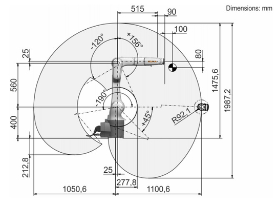 Rail linéaire de voie de robot industriel de GBS KR10 R1100-2 KUKA pour le bras de robot de soudure
