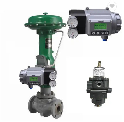 Valve de contrôle de flux avec le positionneur de valve de Masoneilan SVI3 Digital et le filtre de Fisher 67CFR