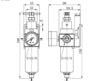 Valve pneumatique avec la 1/4 valve réduisant la pression fonctionnante résistante de filtre inoxydable de JHJ pour des applications pneumatiques