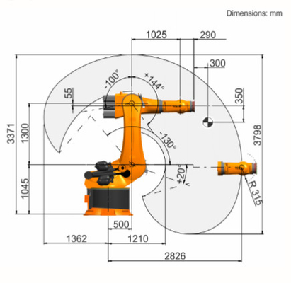 Robot R2830 universel de Kr 360 avec le bras de robot industriel de l'arme à feu KUKA de soudage par points