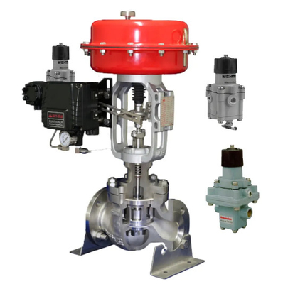 Type d'angle droit valve de guide supérieur avec le régulateur de filtre à air de Masoneilan 78-40 et la valve pneumatique de la valve SVI2