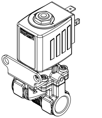 Vanne électromagnétique en laiton 6524 avec Burkert 2/2 résistant à hautes températures fonctionnant