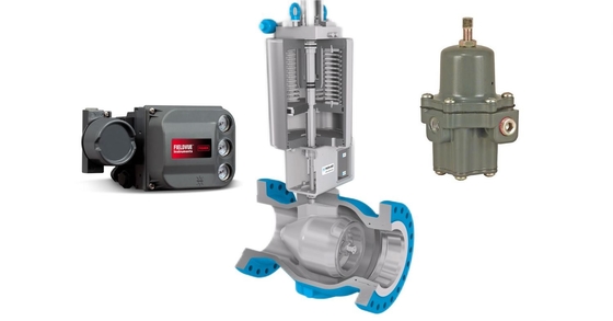 La fameuse soupape de contrôle de la Chine avec positionneur intelligent Fisher dvc6200 et régulateur de filtre Fisher 67CFR