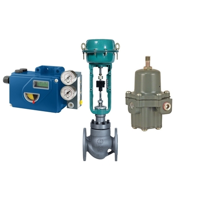 Valve de contrôle de flux avec le régulateur de filtre de positionneur et de Fisher 67CFR de valve de Foxboro SRD991