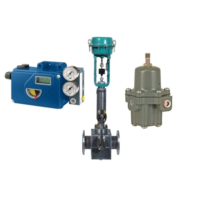 Valve de contrôle de flux avec le régulateur de filtre de Fisher 67CFR et le positionneur de valve de Foxboro SRD991