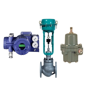 Positionneur de valve de Foxboro SRD960 avec le régulateur de filtre de Fisher 67CFR et la valve de contrôle de flux