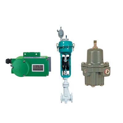 Valve de contrôle de flux avec le régulateur de filtre de Fisher 67CFR et le positionneur de valve de Foxboro SRD998
