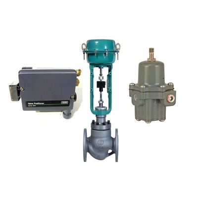 Valve de contrôle de flux pneumatique avec le régulateur de positionneur et de filtre 67CFR de valve de Fisher 3661