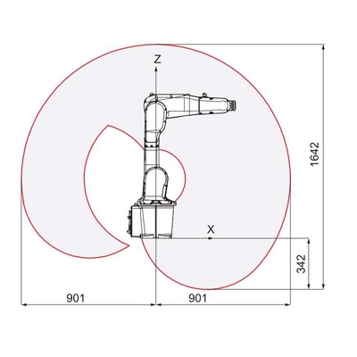 Mini bras robotique à 6 axes ABB IRB 1200 avec pinceur robot CNGBS pour manipuler l'automatisation du robot