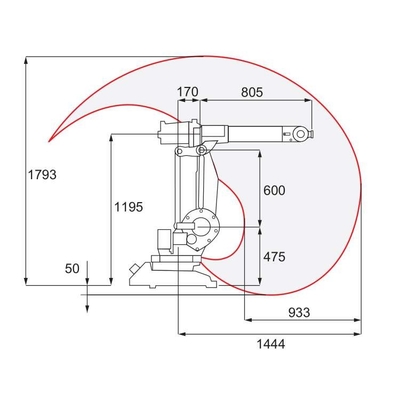 Armement robotique à 6 axes ABB IRB 1410 avec station de nettoyage d'armes à feu CNGBS pour l'automatisation des robots de soudage