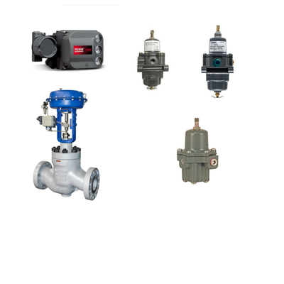 Valve de commande avec positionneur Fisher DVC6200 et régulateur de filtre Fisher 67CFR