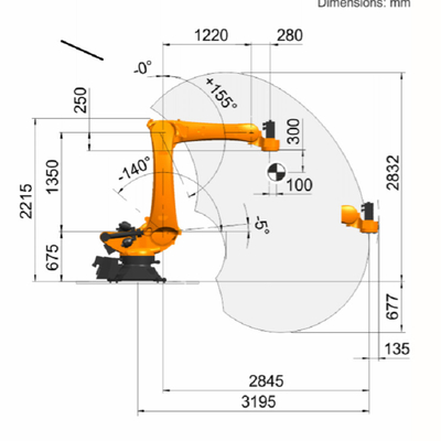 KUKA KR 180 R3200 PA Charge utile de 180 kg avec GNGBS Robot Gripper pour les usines en tant que robot de palettisation