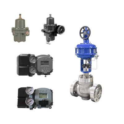 Valve de commande avec positionneur de soupape numérique de performance avancée Masoneilan SVI II AP et régulateur de filtre Fisher 67CFR