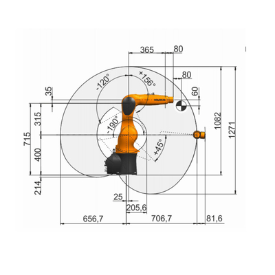 Kuka bras robotique industriel 6 axes KR 6 R700 avec grippeuse robot CNGBS pour robot de manutention automatisé