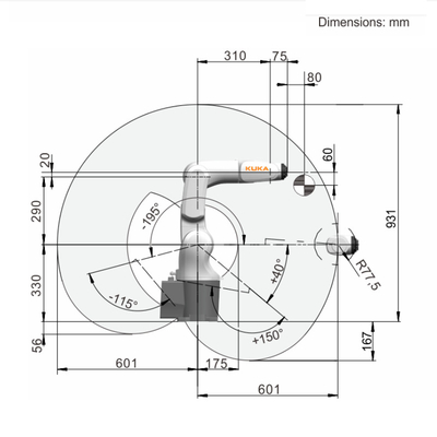 KUKA Cobot KR 4 R600 pour la manipulation d'une pince à rouleaux en tant que machine de détachement