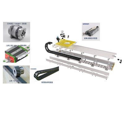 Des rails robotiques avec une charge utile de 2500 kg et une portée de 3200 mm avec un robot ABB et d'autres robots comme rails de guidage