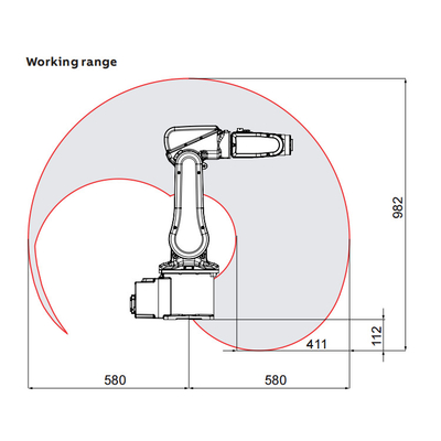 ABB IRB120 avec 6 axes bras robot avec charge utile 3 kg atteindre 580 mm pour le ramassage et le placement comme machine d'assemblage