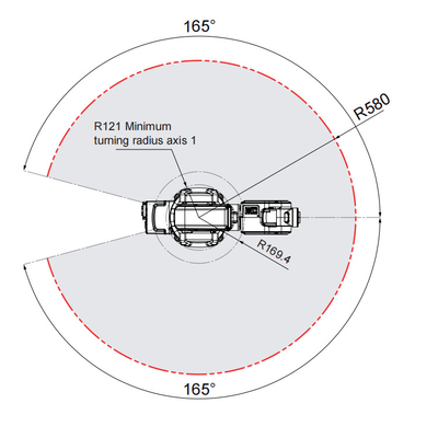 ABB IRB120 avec 6 axes bras robot avec charge utile 3 kg atteindre 580 mm pour le ramassage et le placement comme machine d'assemblage