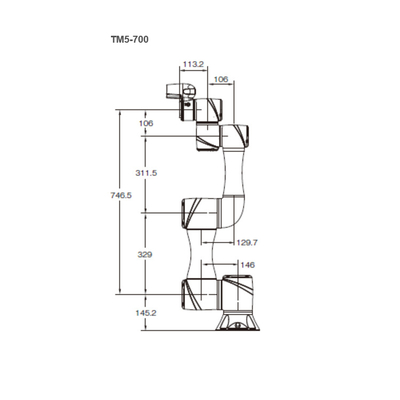 TM5-700 Cobot avec une portée de 700 mm et un manipulateur de charge utile de 6 kg pour mini robot en tant que robot collaboratif