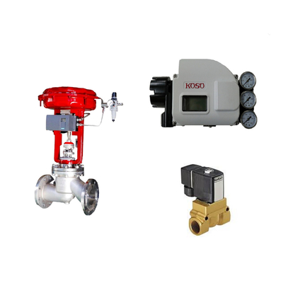Des soupapes de commande pneumatique avec positionneur de soupape intelligent Koso KGP5000 et soupape solénoïde Burkert 5404