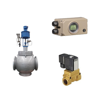 Valve de commande pneumatique avec positionneur électropneumatique Samson 3730-3 et soupape solénoïde de type 5404 Burkert