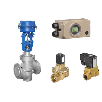 Valve de commande pneumatique avec positionneur électropneumatique Samson 3730-3 et soupape solénoïde de type 5404 Burkert