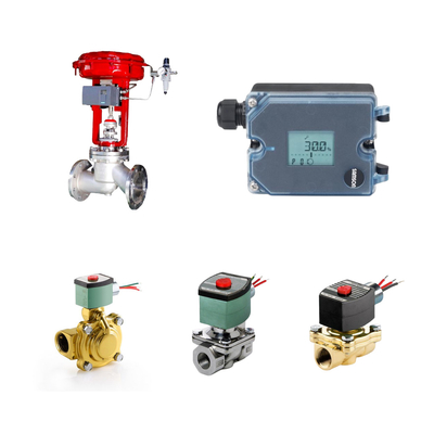 Valves de commande pneumatique avec positionneur électropneumatique Samson 3725 et valves solénoïdes ASCO