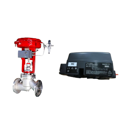 Valve de commande avec positionneur Fisher 3800 et soupapes solénoïdes ASCO série 210
