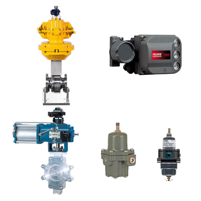 Valve de commande avec positionneur Fisher DVC6200 et régulateur de filtre Fisher 67CFR