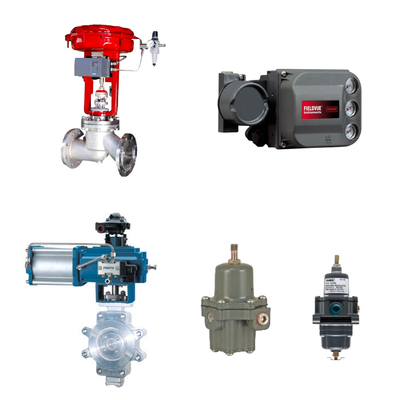 Valve de commande avec positionneur Fisher DVC6200 et régulateur de filtre Fisher 67CFR