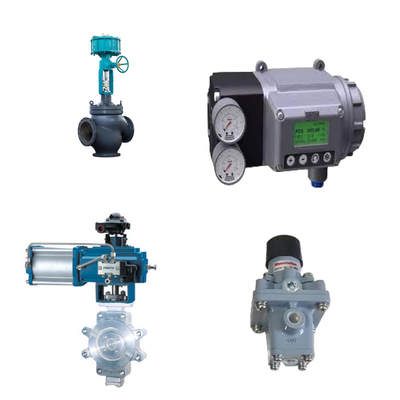Valve de commande de tuyaux ondulés avec positionneur de vanne numérique Masoneilan SVI3 et régulateur de filtre Masoneilan 78-40