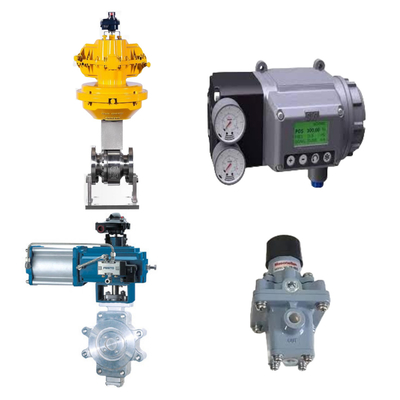 Valve de commande de tuyaux ondulés avec positionneur de vanne numérique Masoneilan SVI3 et régulateur de filtre Masoneilan 78-40
