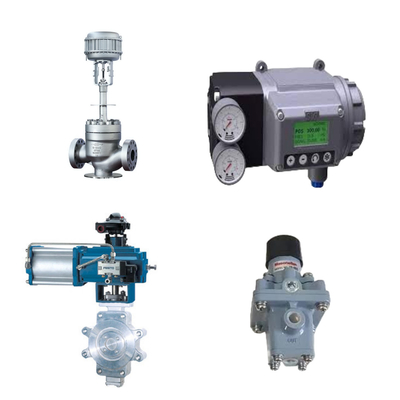 Valve de commande de tuyaux ondulés avec positionneur de vanne numérique Masoneilan SVI3 et régulateur de filtre Masoneilan 78-40