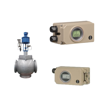 Valve de commande de tuyau ondulé avec positionneur électropneumatique Samson 3730-3 et régulateur de filtre Fisher 67CFR