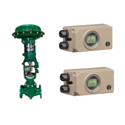 Valve de commande de tuyau ondulé avec positionneur électropneumatique Samson 3730-3 et régulateur de filtre Fisher 67CFR