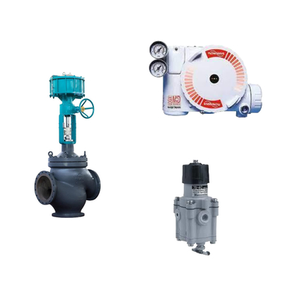 La soupape de commande chinoise avec le positionneur HART numérique Flowserve Logix 3200MD et le régulateur de filtre Masoneilan 78-40