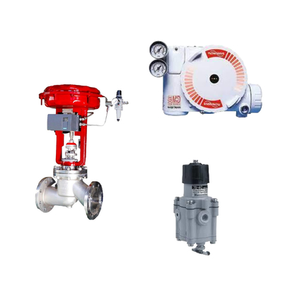 La soupape de commande chinoise avec le positionneur HART numérique Flowserve Logix 3200MD et le régulateur de filtre Masoneilan 78-40