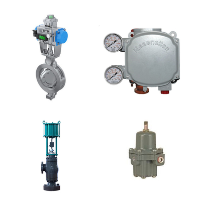 Valve de commande pneumatique avec positionneur de soupape numérique Masoneilan SVi1000 et régulateur de filtre Fisher 67CFR