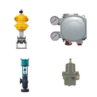 Valve de commande pneumatique avec positionneur de soupape numérique Masoneilan SVi1000 et régulateur de filtre Fisher 67CFR