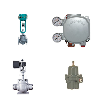 Valve de commande pneumatique avec positionneur de soupape numérique Masoneilan SVi1000 et régulateur de filtre Fisher 67CFR