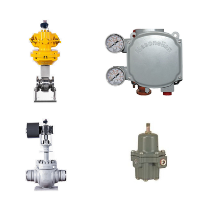Valve de commande pneumatique avec positionneur de soupape numérique Masoneilan SVi1000 et régulateur de filtre Fisher 67CFR